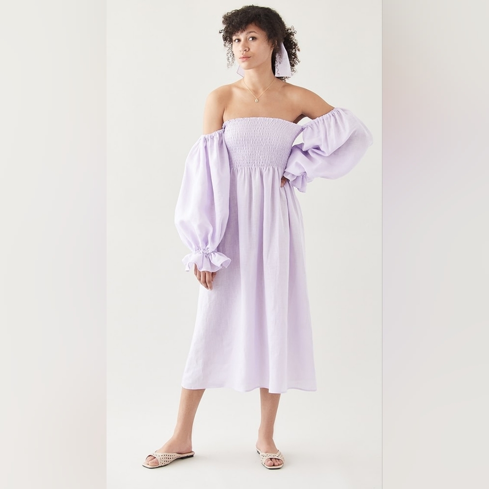 Sleeper Atlanta Linen Purple Dress